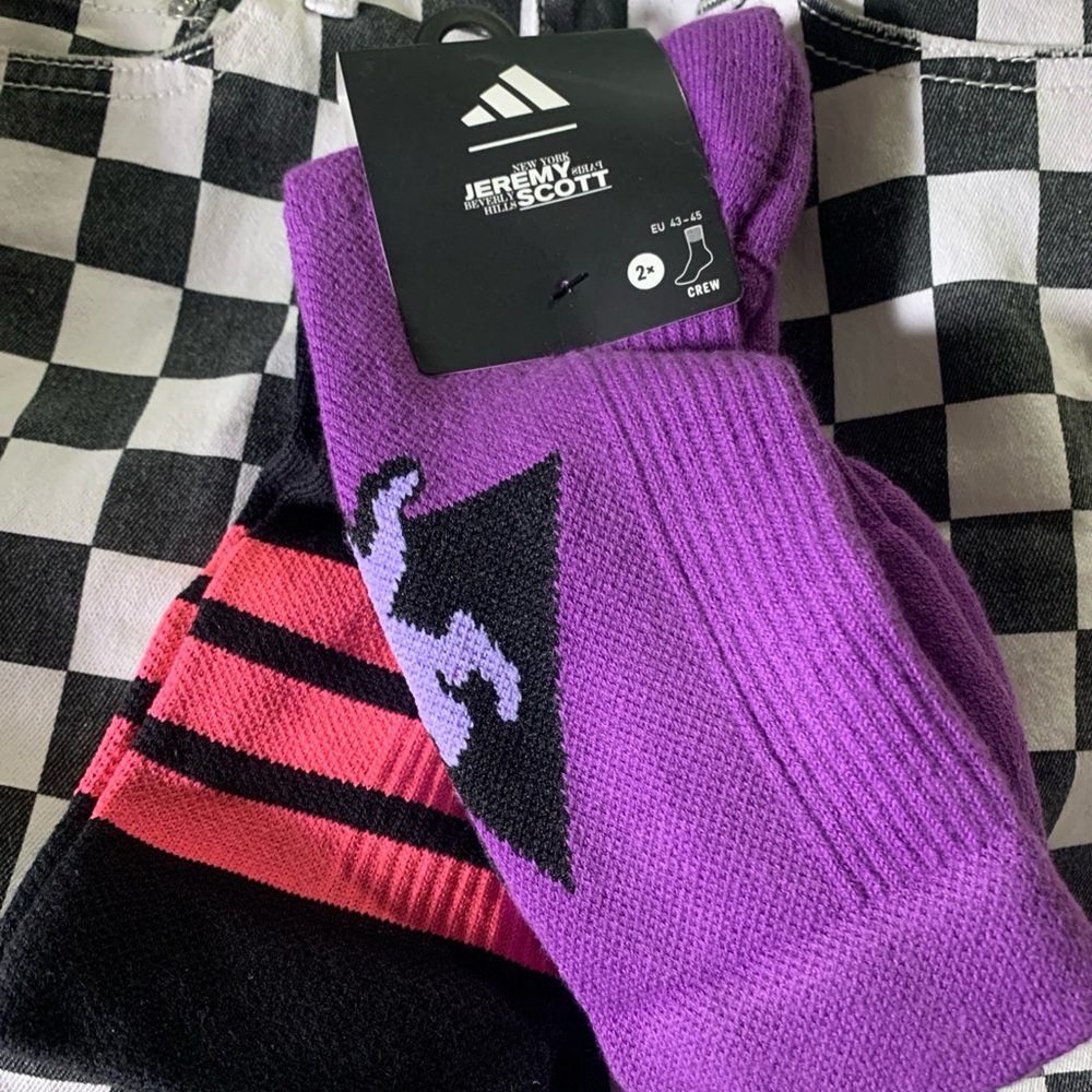 Jeremy Scott Adidas Pride 2 pack socks Size Large New!